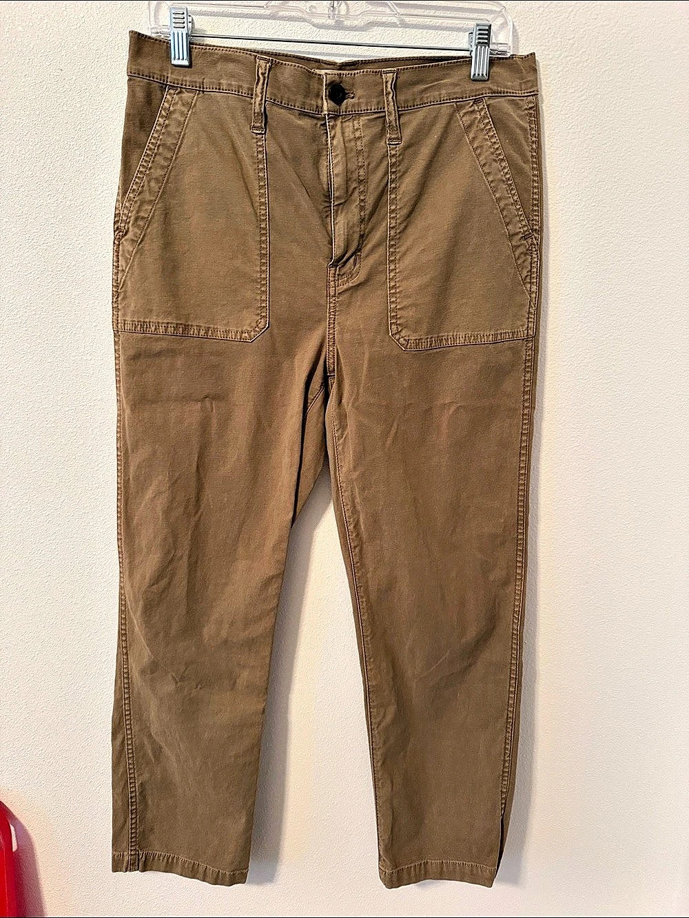 Madewell Utility Straight-Leg Pants Straight Leg Cargo Pants Brown Waist 29